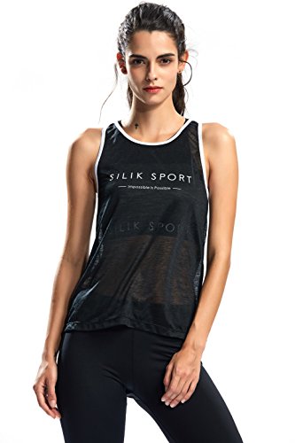 SILIK - Camiseta sin mangas para mujer, Mujer, color Negro 01, tamaño large