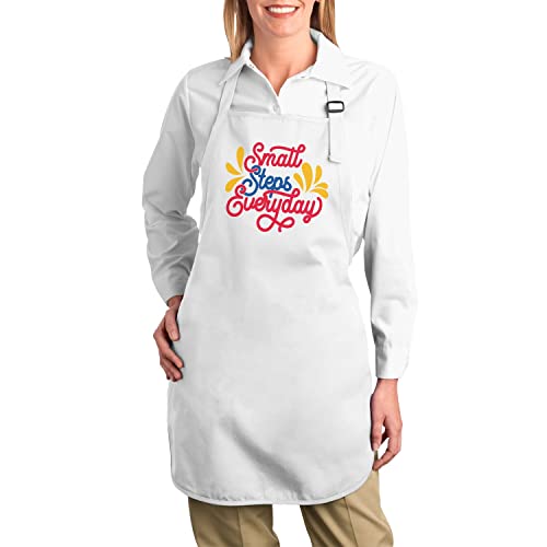 Tablier cuisine blanc coton premium typographie message motivation cadeau original - 2