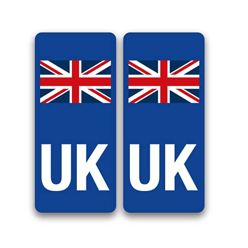 Autocollant en vinyle pour plaque d'immatriculation de moto avec drapeau du Royaume-Uni, alternatif Brexit, pour voyage à l'étranger en Europe (autocollants britanniques) Cover