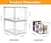 Zero Zoo 4 Pack Large Stackable Storage Drawers,Clear Acrylic Drawer Organizers with Handles, Easily Assemble for Kitchen Undersink,Bathroom,Cabinet,Makeup,Closet,Pantry,Organization and Storage