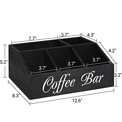 image for ugiftt Coffee Station Organizer for Counter, Wood Coffee Pods Holder S