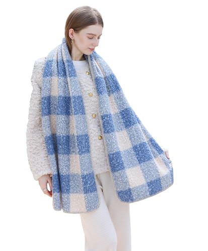 Wander Agio Warm Fashion Scarf Long Shawl Large Thick Blanket Winter Wraps Scarves for Women Faux Cashmere Plaid