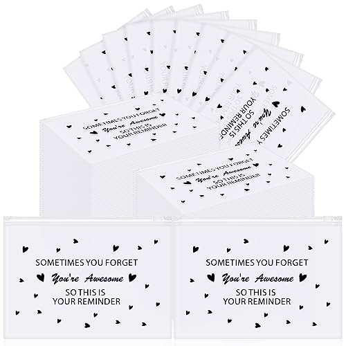 Sweetude 100 Pcs Bulk Inspirational Gifts for Women Worker Nurse Travel Makeup Bags You Are Braver Awesome EVA Cosmetic Toiletry Bag Birthday Mother's Day Gift(You Are Awesome,8 x 6 Inch)