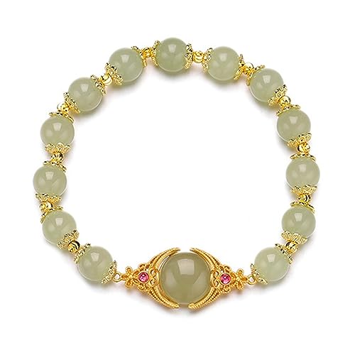 Bracelet en jade Hetian symbole de sérénité et porte-bonheur au style rétro vintage