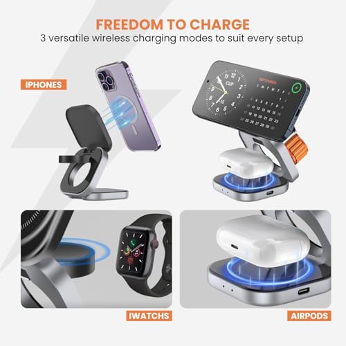 Image of Virtutron 15W Collapsible Wireless Charging Pad | Wireless Charger Type-C Charging | Compatible for iPhone 17 /1615 /14 /13 /12 Plus | Pro | Pro Max Series, Samsung Galaxy S22 Ultra /S22+ /S21 Ultra (Black)
