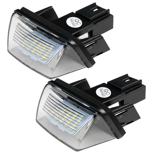 Thriveek 2 Piezas LED Luces Matrícula para Berlingo C3 C4 C5 DS4 SAXO XSARA Placa de Matricula para Partner 206 207 306 307 308 406 407 5008 Lámpara Reemplazo OEM 6340A3 6340.A3
