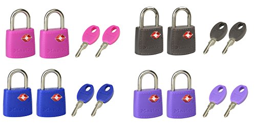 Master Lock 4695EURTAST Candados para Equipaje, Multicolor, Set de 2 Piezas