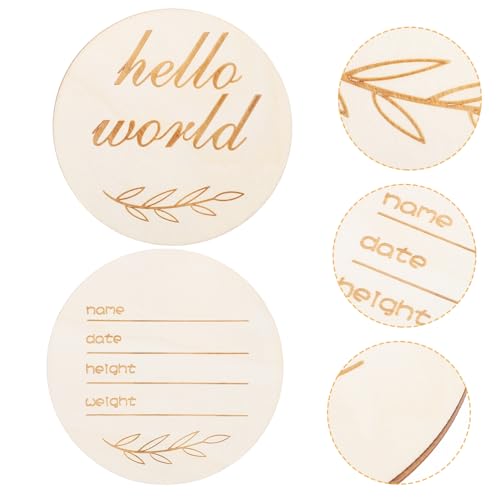 BESTonZON Handmade Wooden Baby Milestone Plaque Baby Birth Announcement Sign Custom Baby Name Sign for Newborns