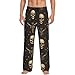 VOSERY Mens Pajama Pants - Fashion Pirate Style Skull Print Pjs Sleep Bottoms for Mens Lounge Pants with Pockets Black