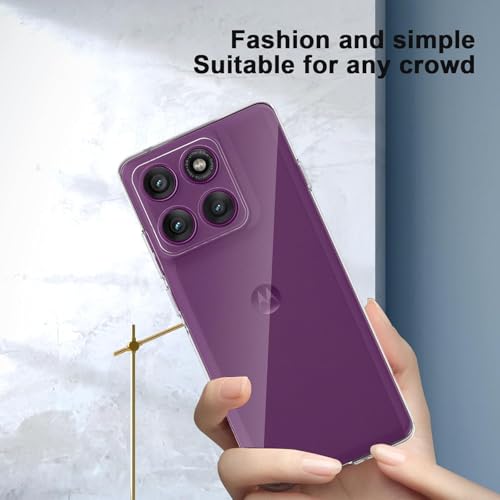 Image of DIZORO Case for Motorola Edge 60 Pro 5G, Military Grade Drop Protection Phone Case, Yellowing Resistant, Anti-Scratch Hard PC Back, Shockproof Hard Ultra-Thin Protective Cover, Clear
