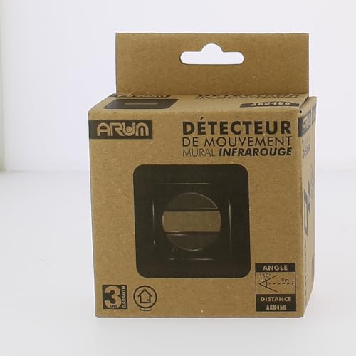 Interrupteur Détecteur de Mouvement Mural Noir – Capteur Infrarouge (IR) 160° – Remplace Interrupteur Simple – Mode Automatique & Manuel (Bouton) – Minuterie & Lux Réglables – Intérieur IP20 (220V) – vue 8