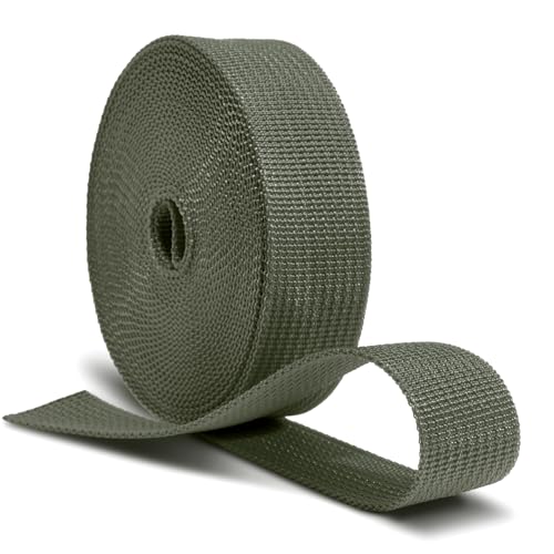 Image of CooBigo 12 Yards Webbing 1 inch & 1.5 inch & 2 inch Polypropylene Webbing Strap 1 Inch 1.5 Inch 2 Inch Wide Webbing Strapping for Bags /Lawn Chair /Pool Solar Cover DIY Crafting