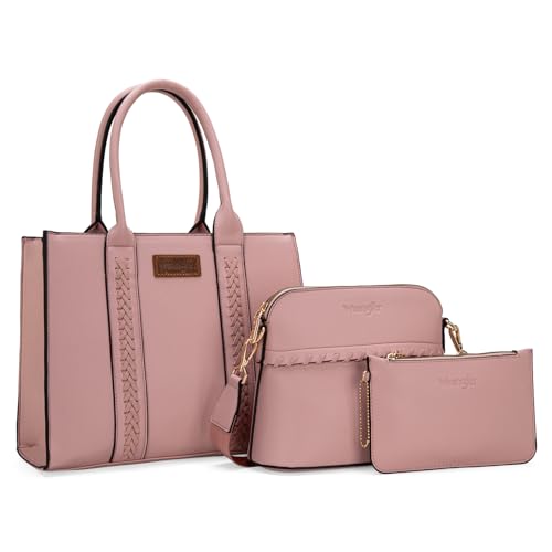 Image of Wrangler 3PCS Purses for Women Tote Bag Crossbody Handbag and Wallet Set with Guitar Strap