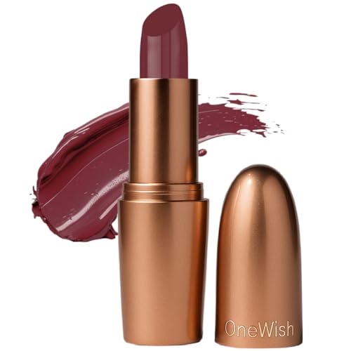 Image of One Wish Creamy Matte Lipstick Long Lasting for Women - Berry Obssessed Shade 13 | Vitamin E, Almond Oil & Shea Butter for Moisturising Lip | 8 Hrs Lasting | Smooth Finish | 3.8 gm