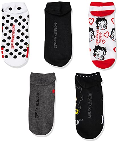 Betty Boop womens Classic 5 Pack No Show Ankle Socks