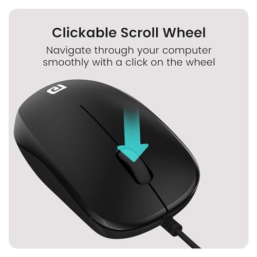 Portronics Toad 102 Wired Mouse with 3 Buttons, Clickable Scroll Wheel, High-Precision 1200 DPI Optical Sensor, 1.5m Long Cable, Ergonomic... - Image 5