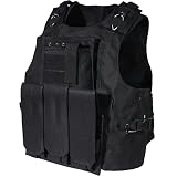 yeesport Tactical MOLLE Airsoft Vest, Fully Adjustable Paintball Training Vest with Detachable Pouch