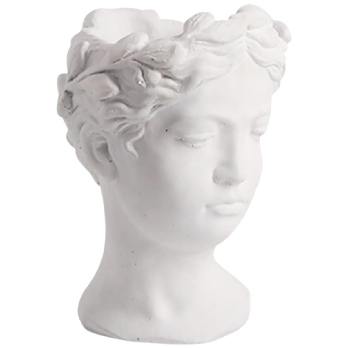 Vase à fleurs tête blanche en résine durable pour ornement de maison chic