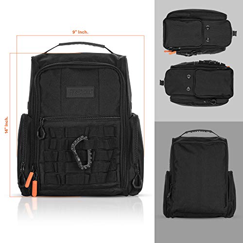 Fitdom Golf Shoe Bag - Tactical Style Zippered Black Shoe Carrier Bags with Ventilation & Multiple Outside Pockets for… - Image 3