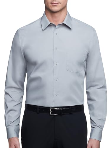 Image of Van Heusen Men's Poplin Regular Fit Solid Point Collar Dress Shirt