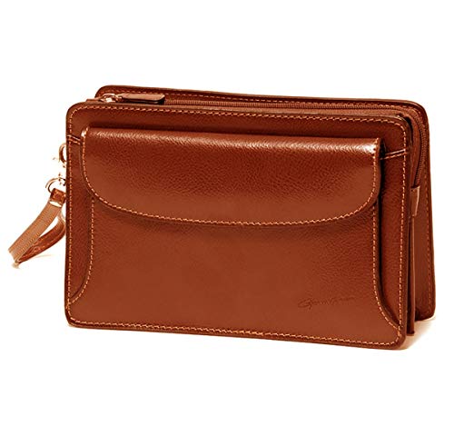 Pochette Gérard Henon 2002 sacoche homme en refente de cuir noir petite maroquinerie chic