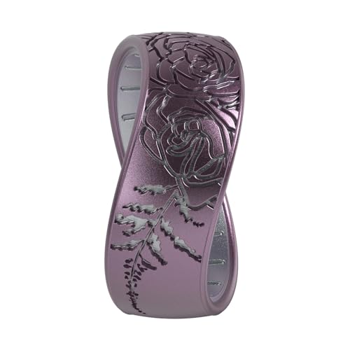 Enso Rings Etched Classic Silicone Rings - Etched Floral Collection - Comfortable and Flexible Design2