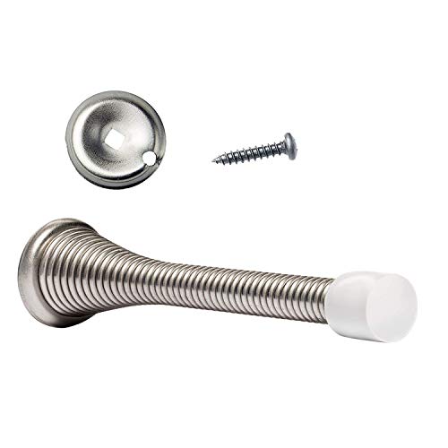 KISEER 12 Pack Spring Door Stops 3 ¼" Flexible Heavy Duty Spring Door Stopper with RustProof