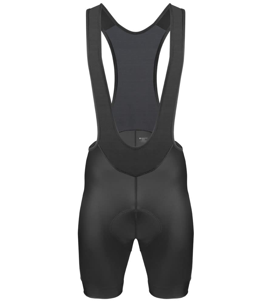 AERO|TECH|DESIGNS | Men's All Day Padded Bike Bib Shorts | Standard Inseam | Large | Black