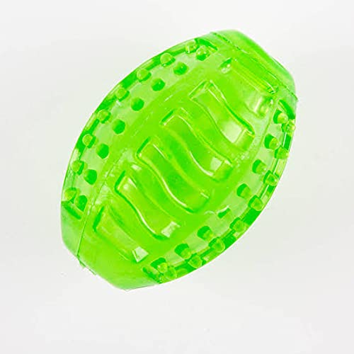 PSK PET MART Dog Chew Toy Transparent Rugby Ball (Medium) (Green)