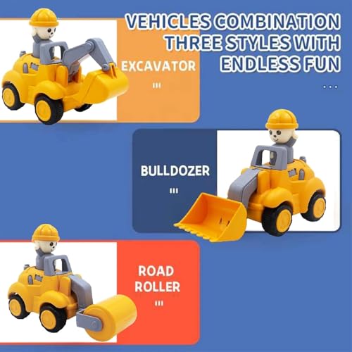 Image of ToyBharat Push & Go Construction Toy Set (Pack of 3) - Loader, Picker & Roller, Safe & Durable, for Kids 1-6 Years