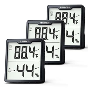 3 Pieces Digital Hygrometer Indoor Thermometer Humidity Meter with Accurate Temperature and Humidity Monitor for House, Baby Room, Office, Greenhouse, Cellar (Black)