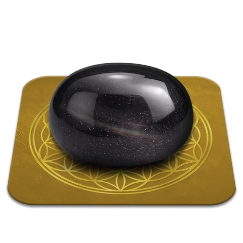 Pierre Obsidienne Œil Céleste Bien-être Polie 2-3 cm Qualité Premium | Protection, Ancrage, Transmutation des énergies | Fleur de Vie incluse | Guide Pratique &...