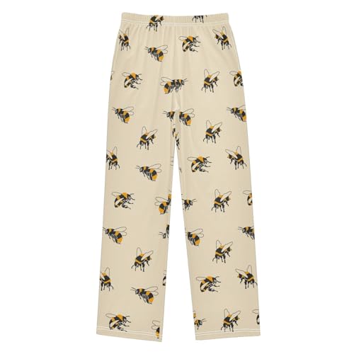 Boys' Pants Fly Puffy Bee Long Bottoms Jogger Pants Elastic Waist Trousers with Pockets S-XL