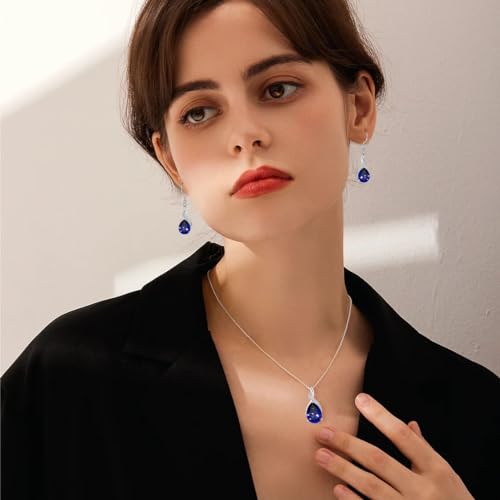 Juego de joyas de plata de ley 925 hipoalergénico para mujer 6