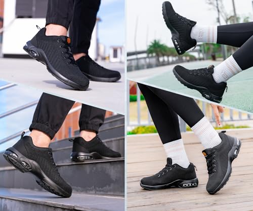 DYKHMILY Steel Toe Shoes for Men Women Comfortable Non Slip Work Shoes Lightweight Unisex Safety Shoes Classic Style Sneakers Punta de Acero Zapatos de Trabajo para Hombre 3.5~14/ Mujer 5~162