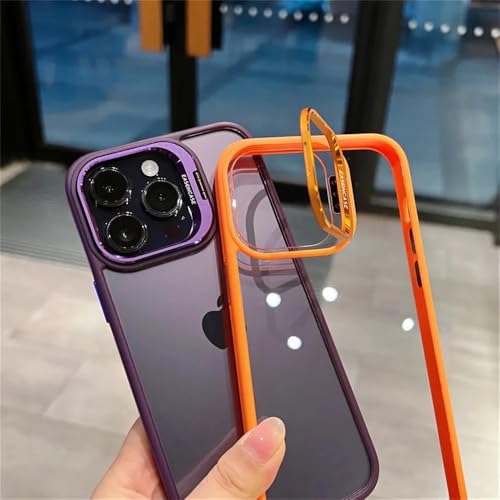 Image of Hybrid Back Cover Case Compatible for iPhone 13 | Built-in Stand | Shockproof Hard Case Cover Compatible for iPhone 13 PC & TPU (Black)