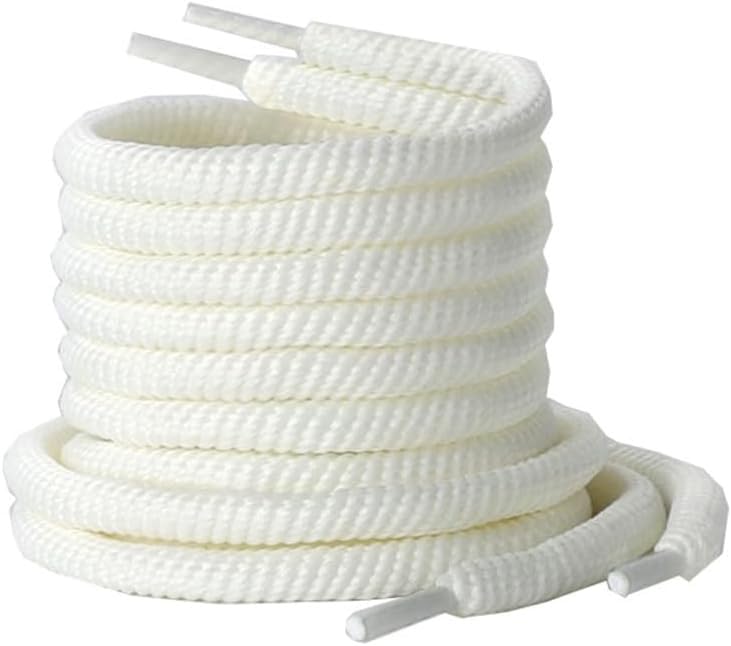 Codulu Cordones redondos deportivos de 8 mm de ancho, de repuesto, para tenis, atletismo, patinaje, zapatos casuales (100 cm), White, 100