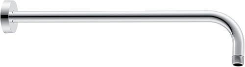 Hibbent Brazo de extensión de ducha de metal de 16 pulgadas, extra largo con brida, salida de agua de lluvia de acero inoxidable, extensor de