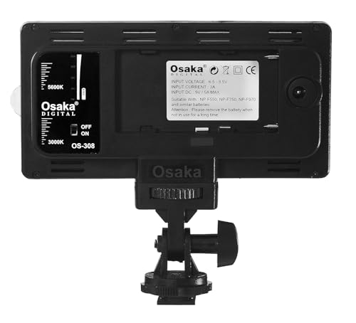 Image of Osaka Bi-Color Dimmable LED Video Light OS-LED-308 Pocket LED Slim for DSLR Video Cameras tiktok Photography YouTube Video Shooting with (Upto 1.2HRS) F750 Battery 8000 mAh and Fast Charger