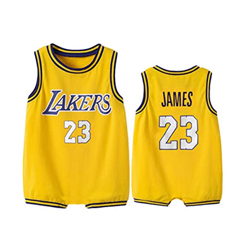 FMBK666 Newborn Rompers Baby Boy Girl Infant Lebron James #23 Pajamas Cute O-Neck Jumpsuit Summer Playsuit Bodysuit Cover
