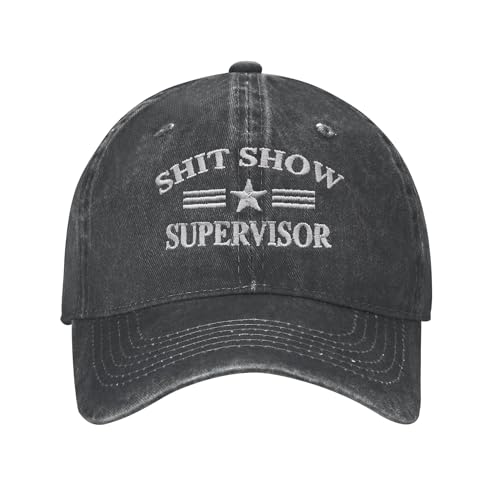 DEKIFNHG Shit Show Supervisor Hat for Men Women Adjustable Cotton Embroidered Baseball Cap Funny Gifts for Coworkers Friends
