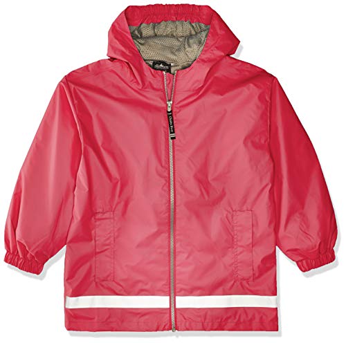 Charles River Apparel Kids' Little New Englander Rain Jacket, hot Pink/Reflective, 7