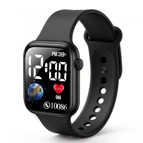 Image of GOLDENIZE FASHION Smart Watch for Kids Girls /Boys, Brthday Return Gift for Kids, Luminous LED Display Fashionable Kids Digital Watches Waterproof Sports Square Electronic Watch for Kid, Boy /Girls