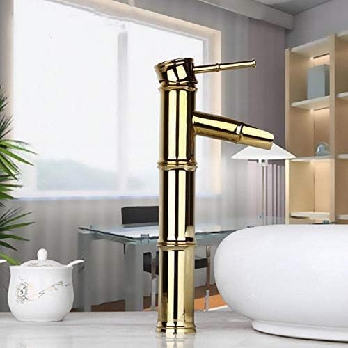 Robinet mitigeur cascade bambou doré poli pour créer une salle de bains style spa japonais