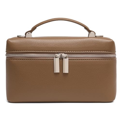 Image of Rejolly Top-Handle Vanity Bag for Women Leather Small Handbag Crossbody Shoulder Pouch Purse