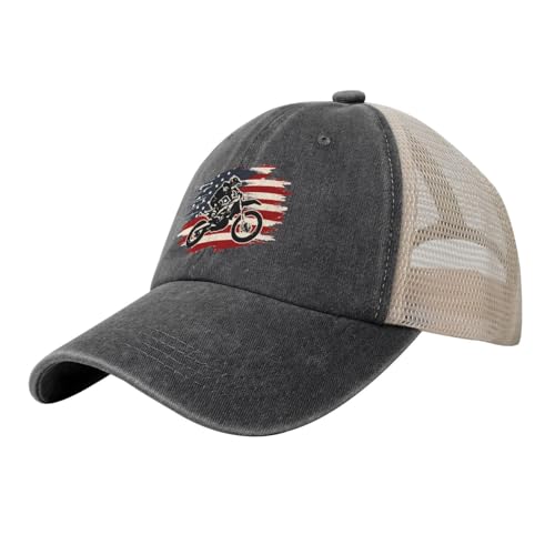 errtavt Motocross Dirt Bike American Flag Mesh Baseball Cap
