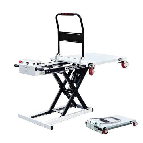 Carro elevador hidráulico eléctrico, carrito manual portátil, elevador de tijera, portátil y plegable, para almacenes, supermercados y talleres.(1100lbs Load,36.2'Lifting)