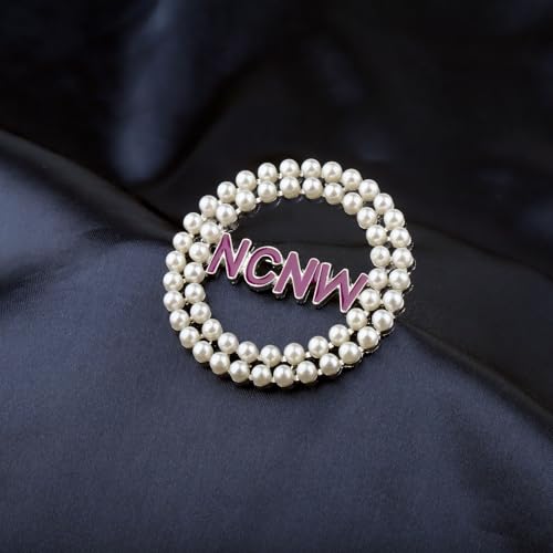 Image of CENWA Sorority Brooch Gift Purple and white Pearl brooch Pin Sisterhood Sorority Jewelry for Women