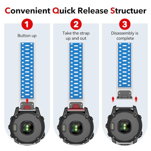 ISABAKE 26mm Quickfit Strap for Fenix 6X/7X/5X, Silicone Replacement Watch Band for Garmin Enduro 2/Epix Pro 51mm - Image 4