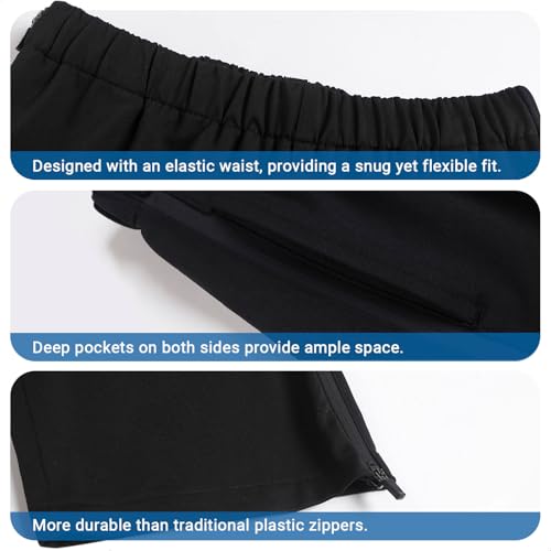 Men's Tear Away Basketball Pants, Post Surgery Sweatpants, High Split Side Snap On Casual Wide Leg Trouser with Pockets4